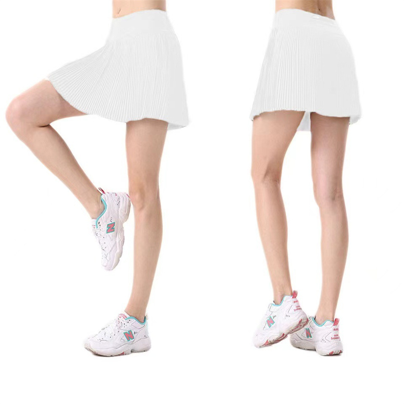 

LULUS Women's New Running Skirt 100 Pleated Sports Skirt Tennis Skirt Women's Fitness Yoga Anti Skirt LU-023 lulus lemon, Black