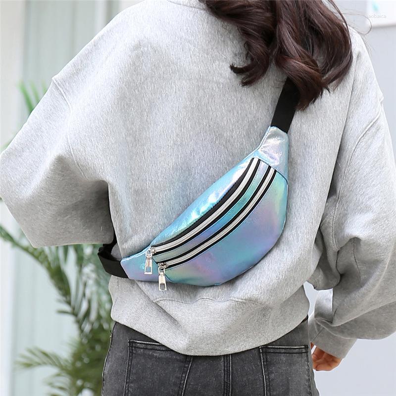 

Waist Bags 2023 Holographic Fanny Pack Women Silver Laser Bum Bag Travel Shiny Fashion Girls Pink Leather Hologram Hip, Cs