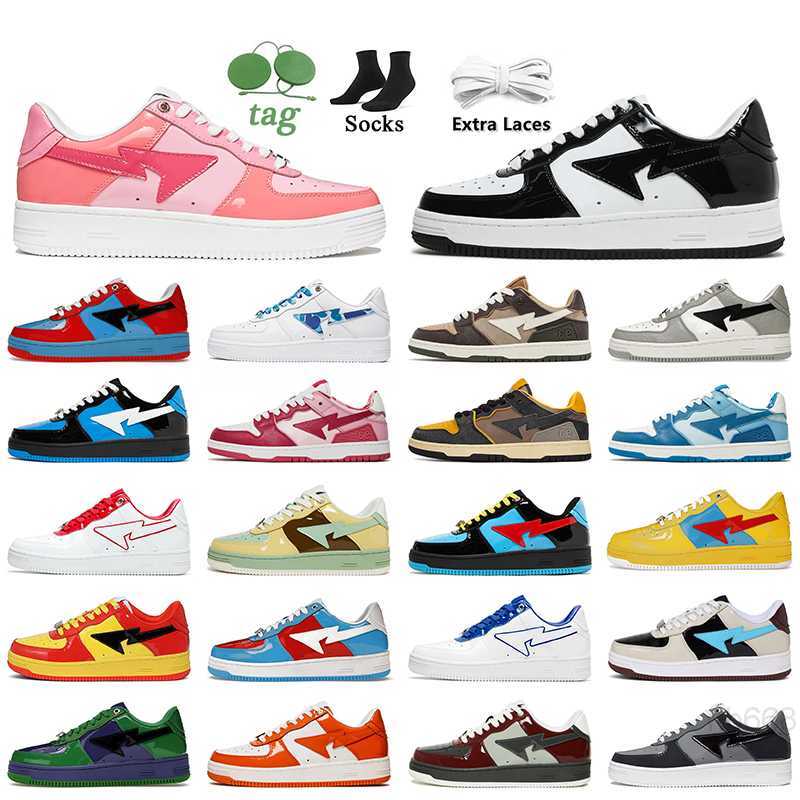 

Top Fashion Designer Casual sk8 sta Shoes Grey Black stas SK8 Color Camo Combo Pink Green ABC Camos Pastel Blue Patent Leather M2 With Socks Platform Sneakers Trainers, C47 color camo combo black 36-45