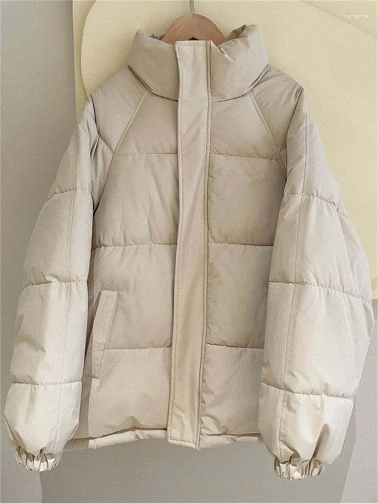 

Women' Trench Coats Winter Korean Style Jacket Parkas Women Stand Collar Solid Color Female Down Coat Loose Oversized Womens Short Parka, Picture color