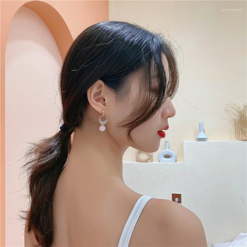

Dangle Earrings 2023 Gold 925 Silver Needle Crystal Dripping Round Brand Hoops Korean Wave Girl Cute