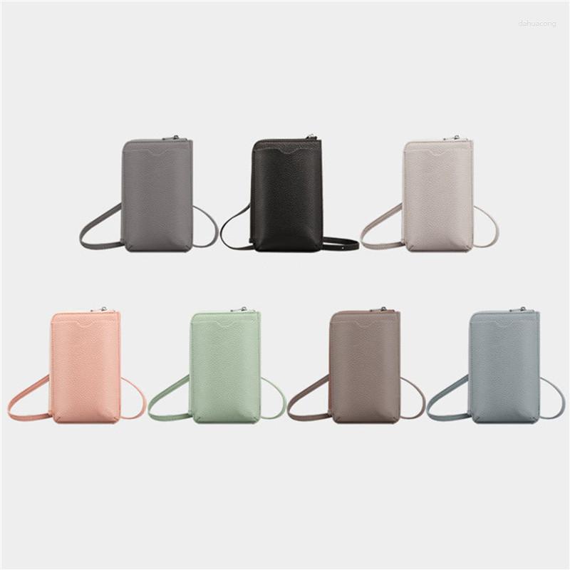 

Evening Bags PU Leather Shoulder Bag Wallet Coin Purse Crossbody Women Handbag Cell Phone Pocket Handbags Solid Color Mobile, Pink