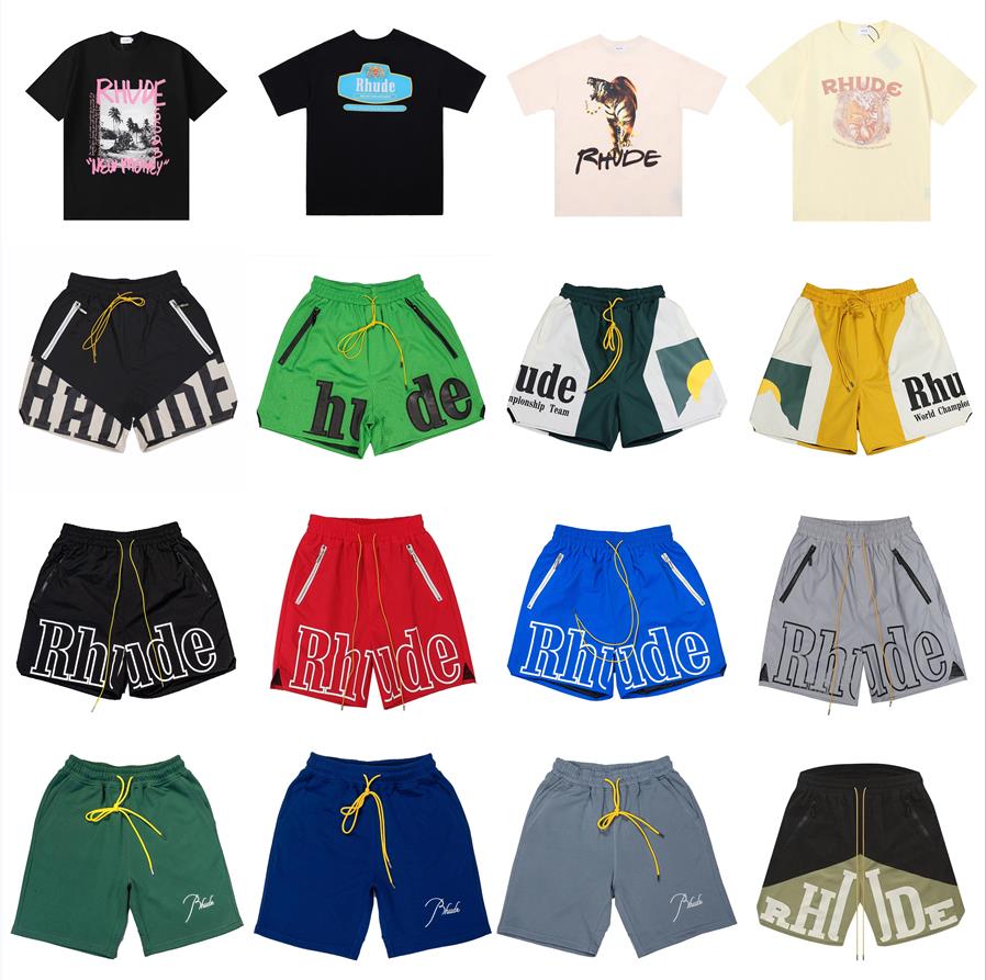 

Designer mens shorts Rhude short summer knee length hip hop loose print letter oversized men