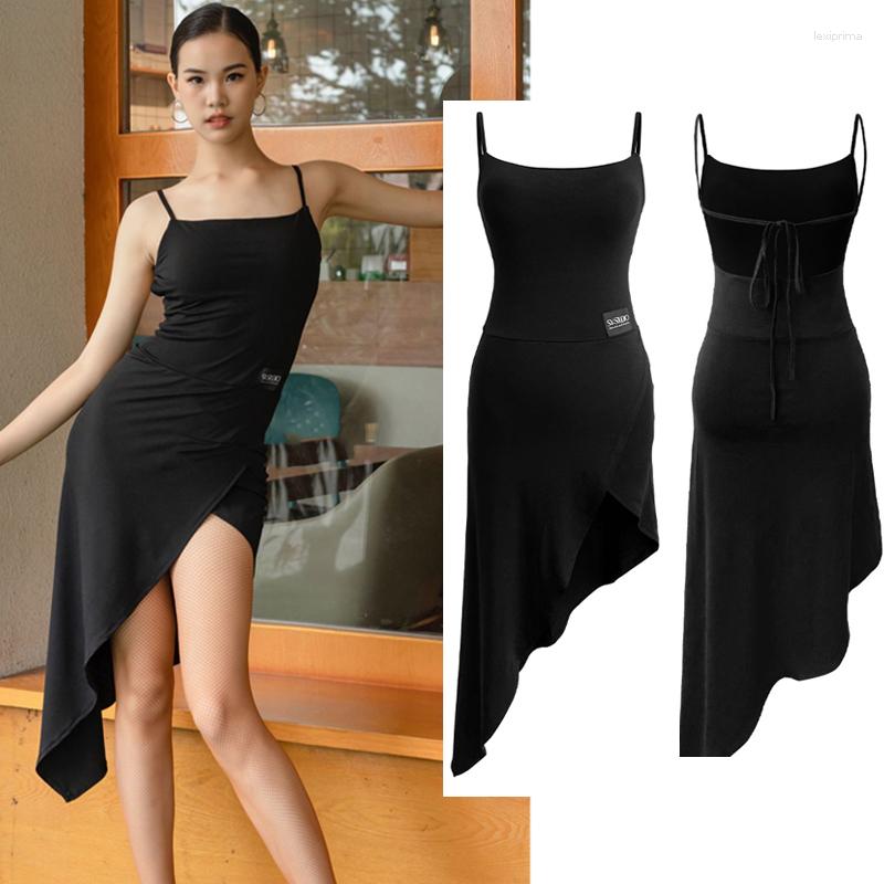 

Stage Wear Summer Sleeveless Latin Dance Dress Sexy Backless Practice Women / Cha Rumba Samba Dresses SL7950