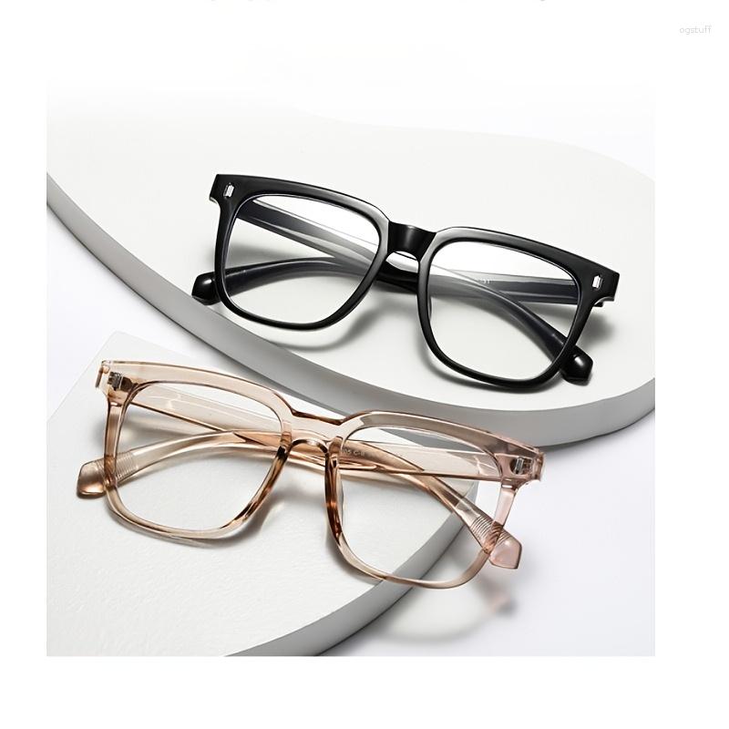 

Sunglasses Stepping Into The Trend Of Anti-blue Light Glasses Men's Metal Hinge Frame Decorative Plain Mirror Unisex Can Wear Square