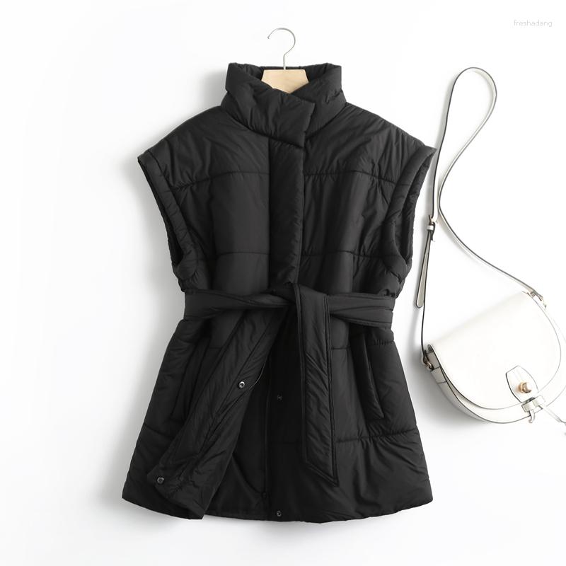 

Women' Jackets 2023 Winter Women Chic Black Oversize Sleeveless Parkas With Slash Pockets Ins Female Warm Elegant Coat Jacket