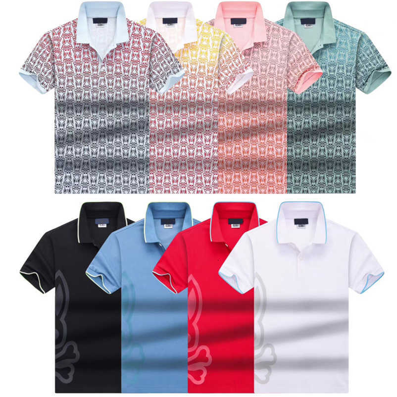 

Men's Psychos Polo Bunnys Shirts Colorful Skull Rabbit Print Short Sleeve Casual Tshirts Fashion Couple T-shirt Business Design Teea Dijm