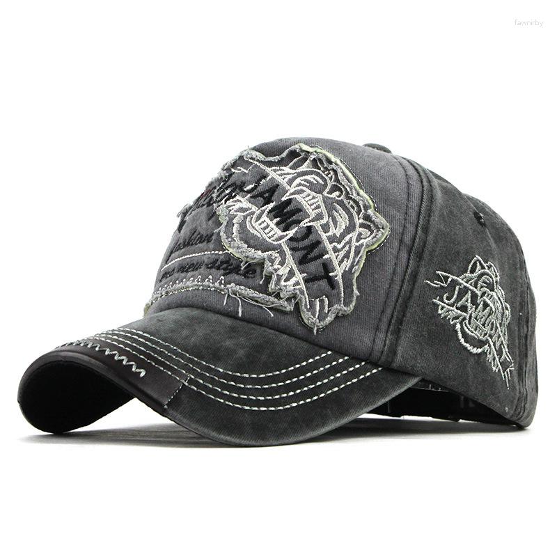 

Ball Caps Cotton Fashion Embroidery Antique Style Baseball Cap Casquette Snapback Hat For Men Women Denim Wash, Black