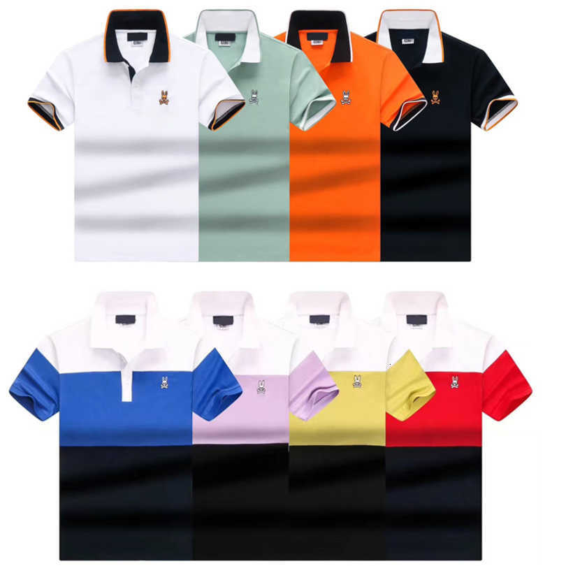 

Psychos T-shirt Fashion Bunnys Polo Designer Summer Casual Short Sleeve Breathable Skull Rabbit Print Sailor Neck Top Tshirt Tees Luxury Mens O3si, 16