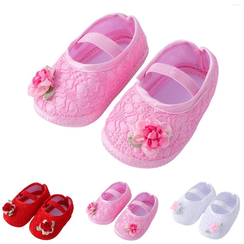 

First Walkers Baby 3D Flower Shoes Fashion Toddler Girls Gown Dress Princess Soft Sole Breathable Anti-Slip, Pink