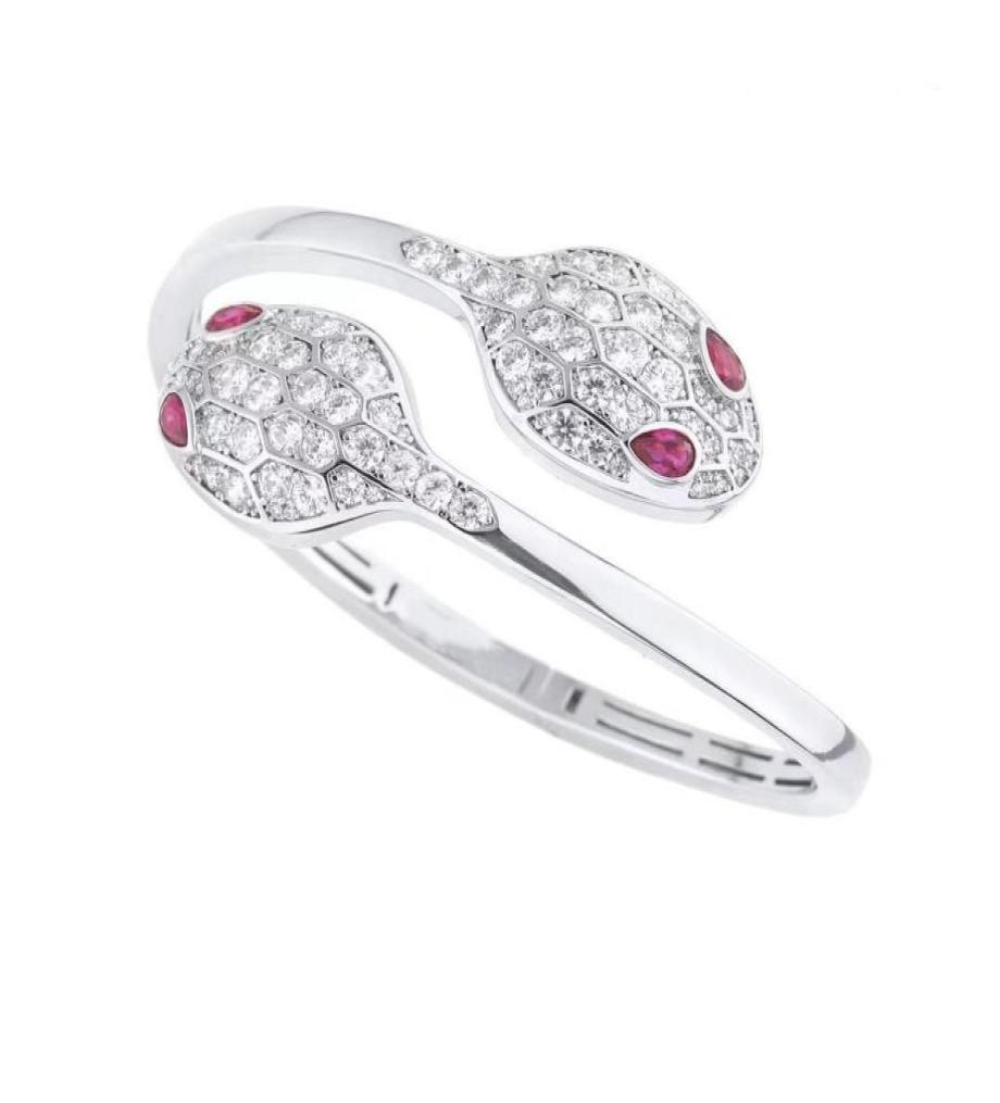 

Women mens bracelet serpent bracelets diamond bangle fashion jewelry designer wedding engagement high quality stainless steel double headed bracelet3255043