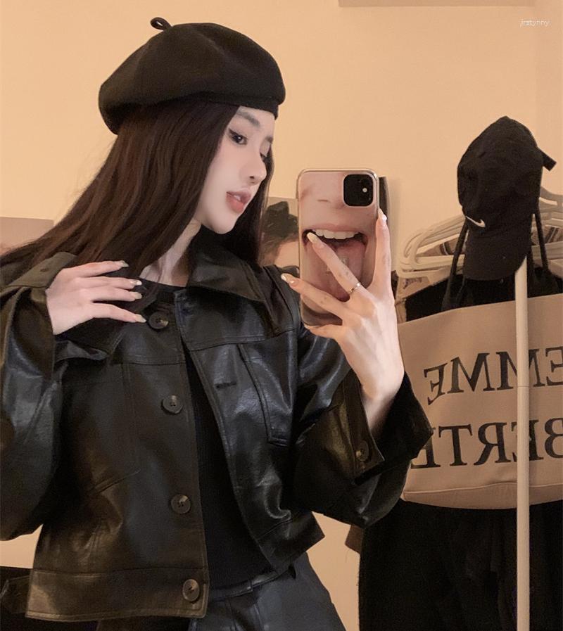 

Work Dresses Fashion Skirt Sets Female Autumn 2023 Motorcycle Suit Leather Jacket Coat Hip Short Skirts Two Piece Chic Women Outifits, Black skirt