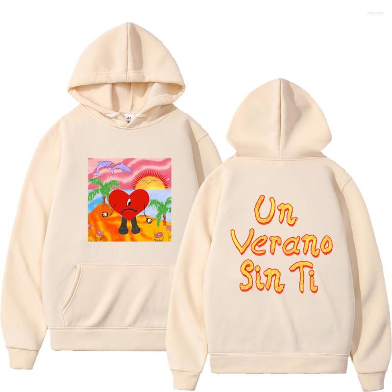 

Men' Hoodies Anime Bad UN VERANO SIN TI Print Men Hoodie Oversized Sweatshirt Unisex Mens Women Tracksuit Clothes Streetwear, Purple