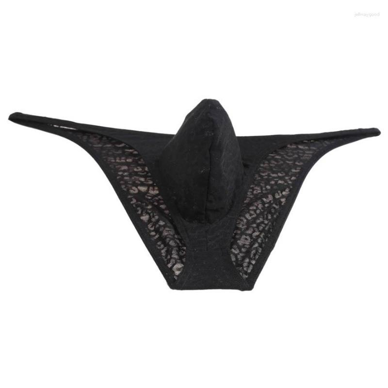

Underpants Men Hipster Brazilian Bikini Briefs Jacquard Lace Underwear Cheeky String, White