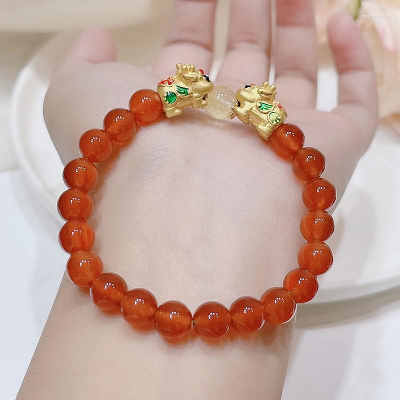 

Bangle Tiger Pixiu Agate Natural Stone Bracelet Red Buckle Lucky Bracelets