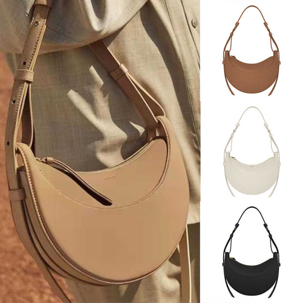 

Evening Bags Polene Numero Dix Half-Moon bag Full-Grain Textured/Smooth Calf Leather Tote Designer Zip Closure Crossbody Fashion Hobo Handbags Foreign style handbag, Camel textured small