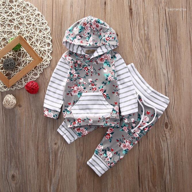 

Clothing Sets Arrival Girl & Boys Clothes Set Adorable Born Baby Girls Floral Hooded Tops Pants Home Outfits, Picture shown