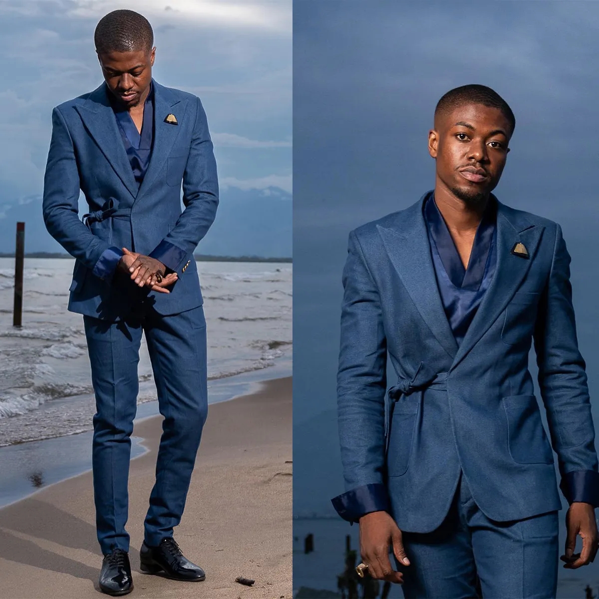 

Luxury Men Wedding Tuxedos Slim Fit Peaked Lapel Groom Wear 2 Pieces Set Blazer Pants Formal Costume, Ivory