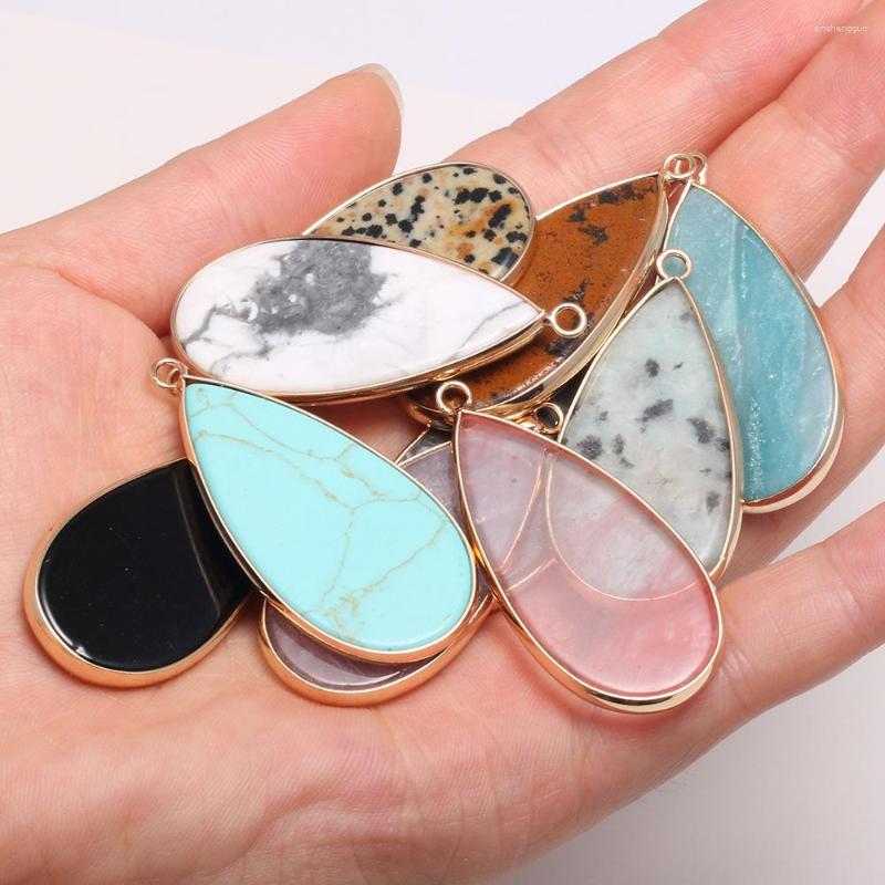 

Charms Natural Stone Water Drop Pendant Quartz Crystal Agates Turquoises Pendants For Jewelry Making DIY Necklace Earring