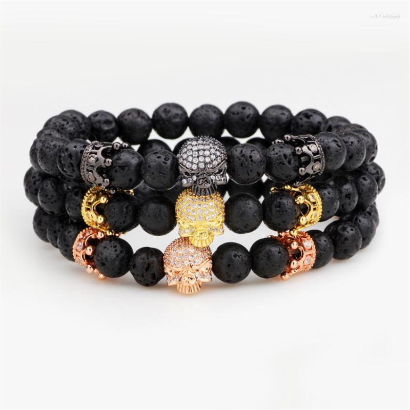 

Strand 2023 Energy Volcanic Stone Men Bracelet Bead Chakra Lava Bracelets Jewelry Gift