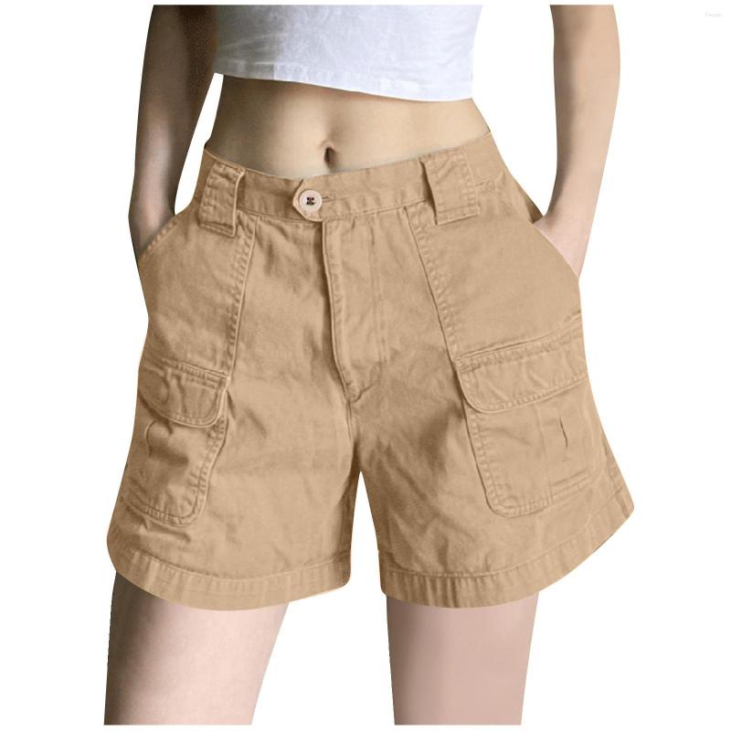 

Women' Shorts Y2K Summer Women Vintage Streetwear Korean Knee Length Wide Leg Baggy Cargo Pockets Low Waist Sporty Grunge Pants, Black