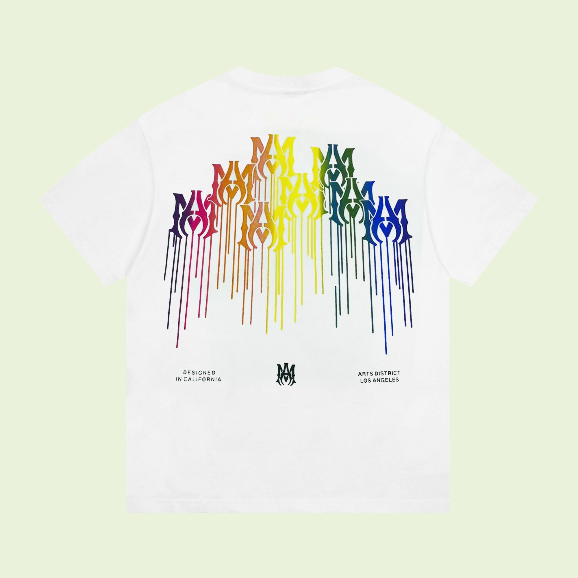 

AMIR2023 Saint Michael AMI mens and womens Tshirt vintage designer brand logo tag Colorful Drip Tassels, Black