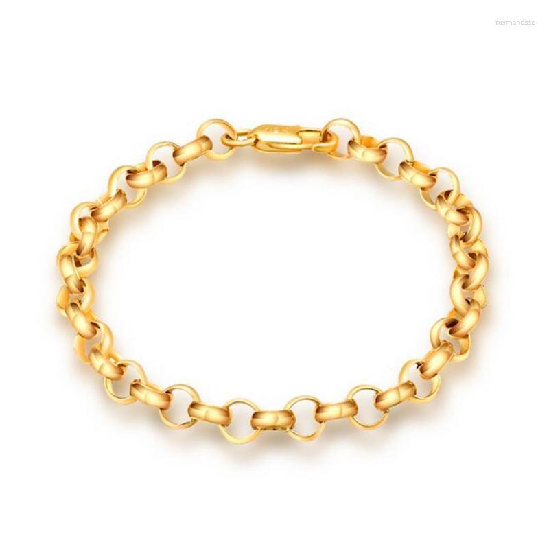 

Link Bracelets Chain WQQCR Wholesale Gold Pearl Bracelet 6mm Europe And America Circle Item Decoration Necklace 20cm Raym22