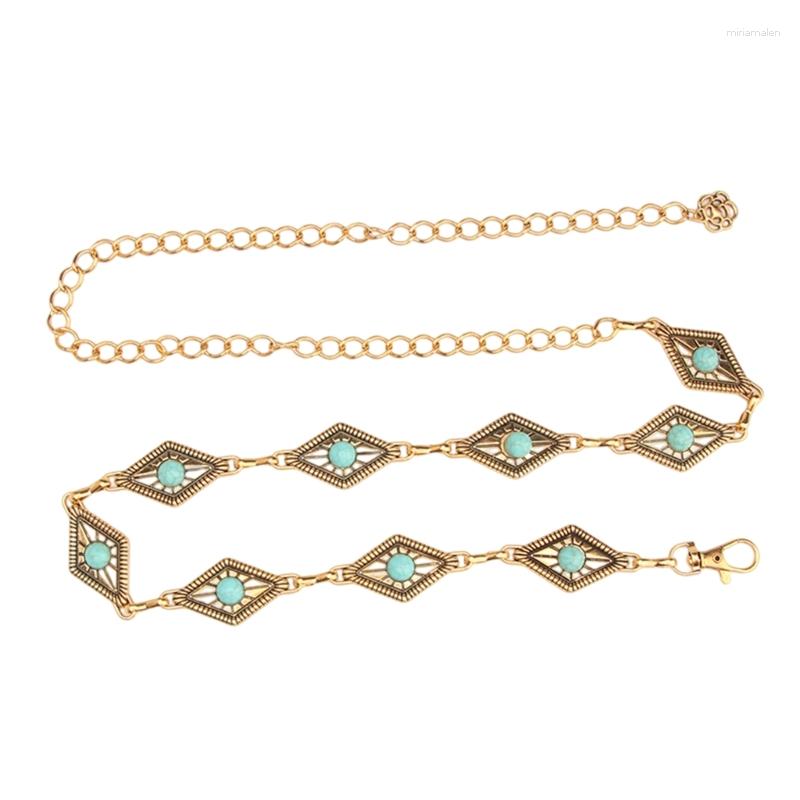 

Belts Waist Chain Girl Boho Tassel Sexy Carving Turquoise For Party/Club, L15 gold