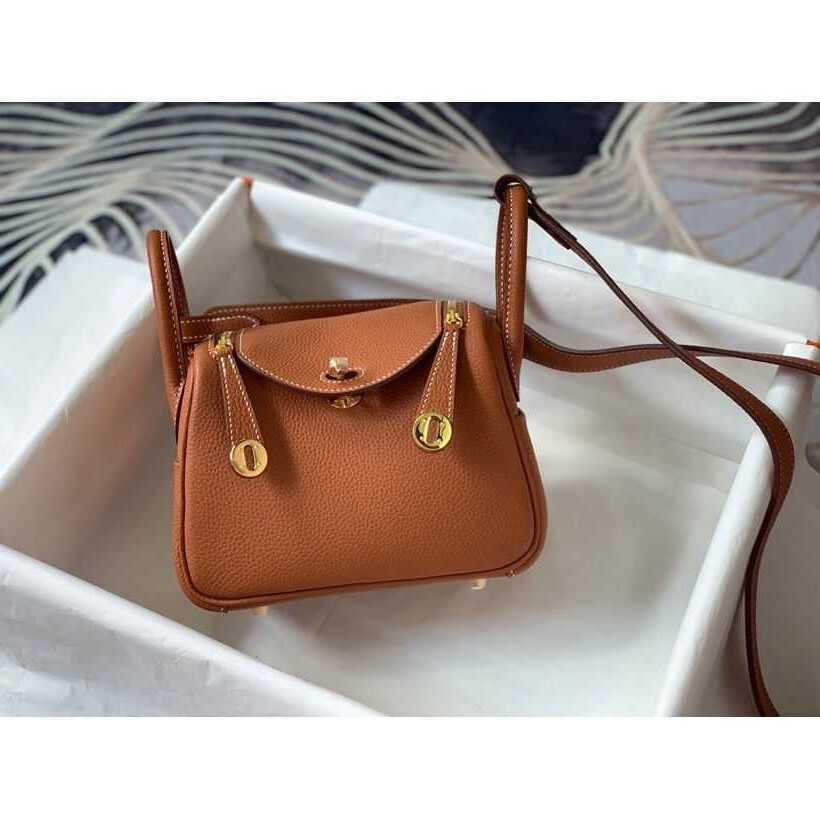 

H Home Bags designer s Original 2023 Top Leather Mini Doctor One Shoulder Pillow Women handbags usa blogHave Real Logo, Golden brown - 30cm head leather gold