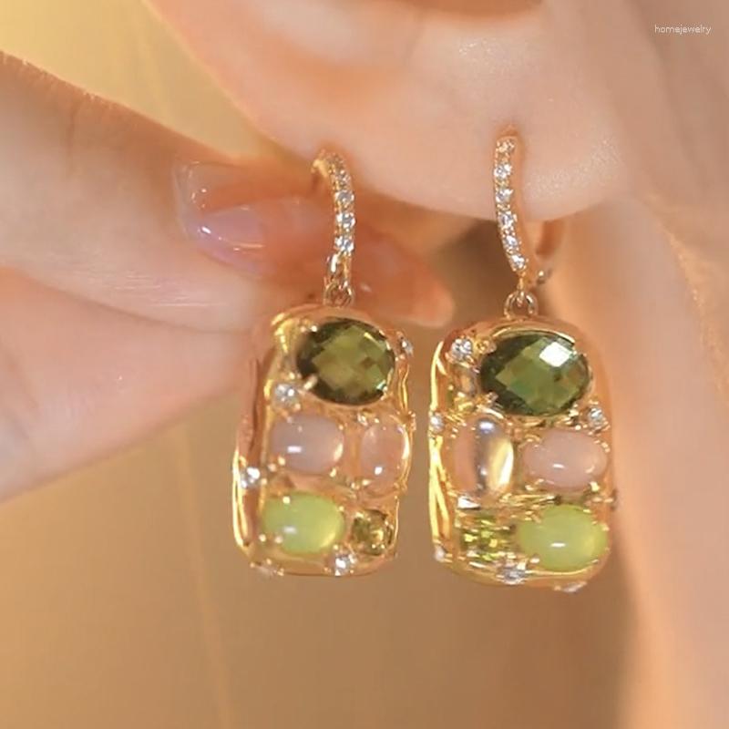 

Dangle Earrings Colorful Zircon Opal For Women Luxurious Personality Fashion Daily Life Accessories Party Jewelry Birthday Gifts