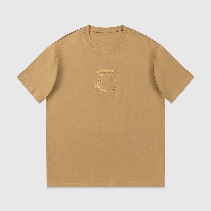 

Men's T-Shirts Fashion Men T-shirt 2023 Burberris New Cotton Soft Wrinkle Resistant Printing Letters Casual Student Couple Short Lining 02-02