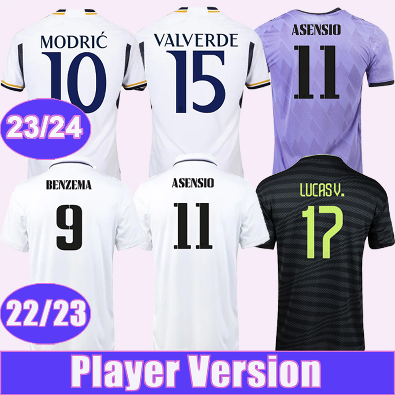 

23 24 BELLINGHAM ALABA VINI JR. KROOS Player Version Mens Soccer Jerseys MODRIC RODRYGO CAMAVINGA VALVERDE TCHOUAMENI 22/23 Home Away 3rd Football Shirt, Qy9511 22 23 away no patch