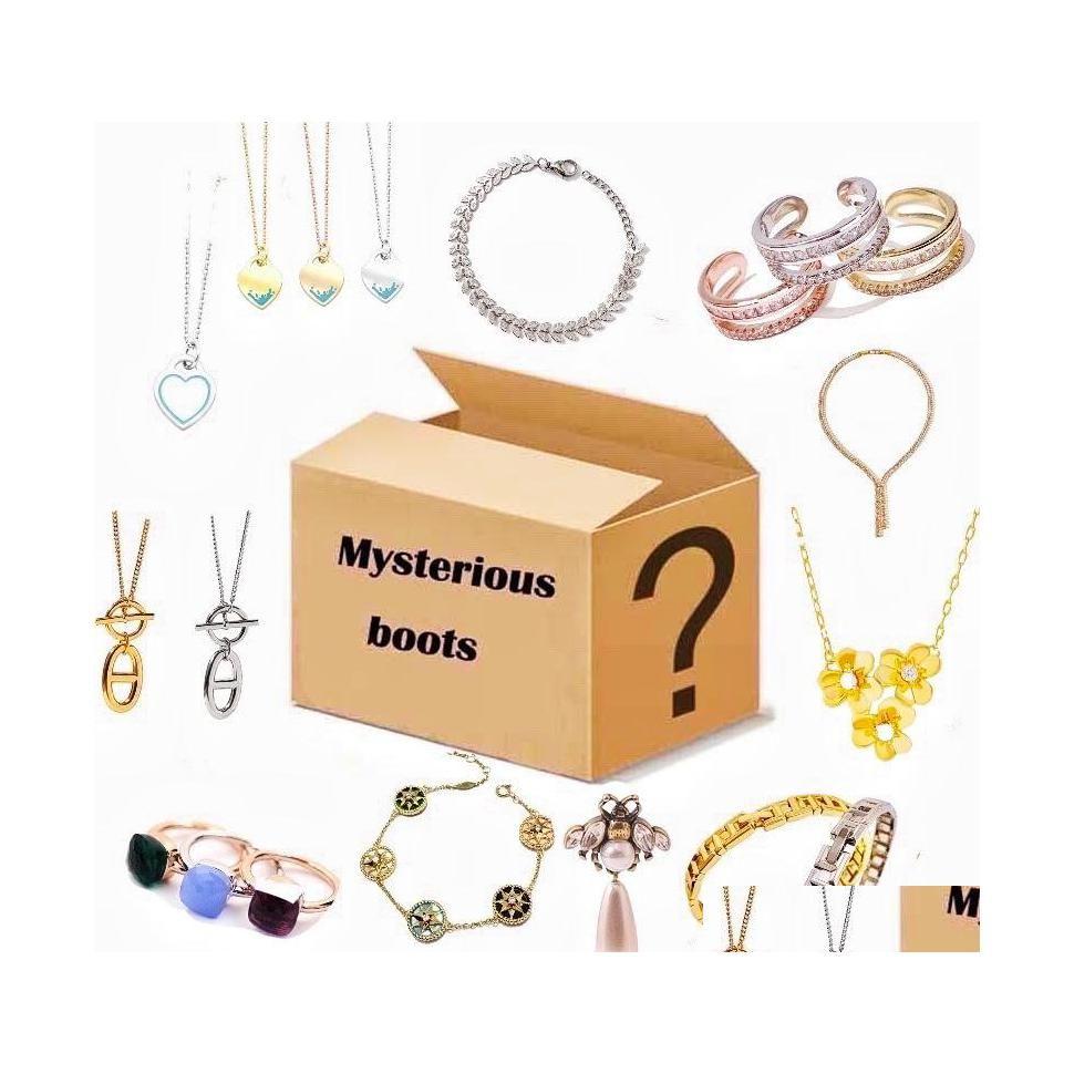 

Charm Bracelets Luxury Gifts For Woman Man Jewelry Christmas Blind Box Lucky Mystery One Random Necklace Bracelet Ear Dhtpm