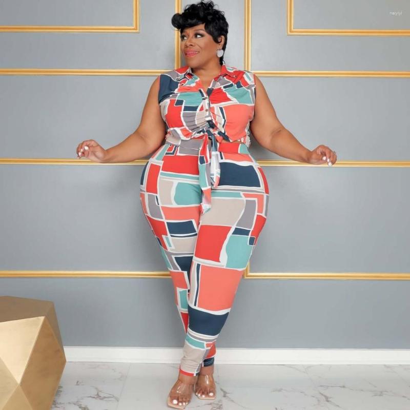 

Ethnic Clothing 2 Piece Women Set African Summer Sleeveless Shirt Blouse Top And Pants Suits Outfits Fashion Office Lady Matching Sets