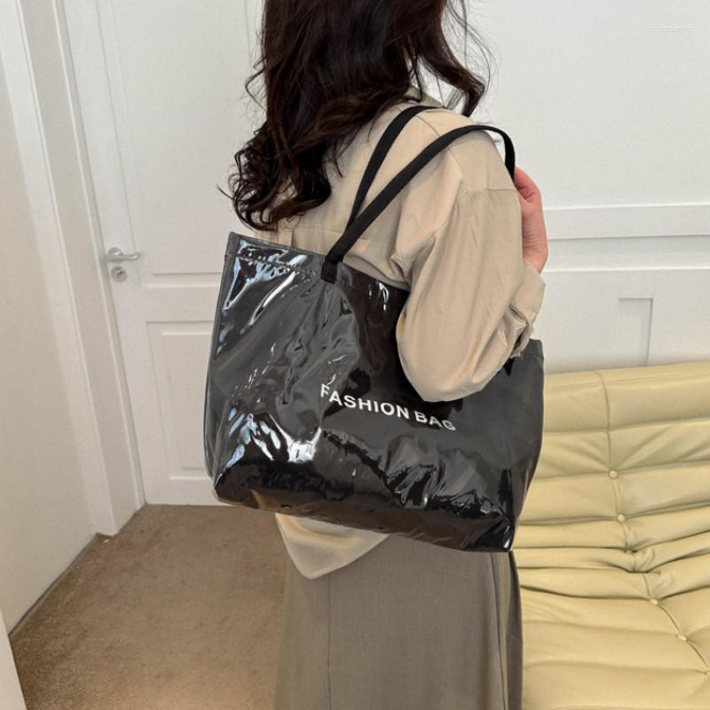 

Evening Bags Fashion Style Jelly Handbag For Women Eco Friendly Letter Tote Shopping Bag Reusable Waterproof PVC Shoulder Shopper, Rose no pedant