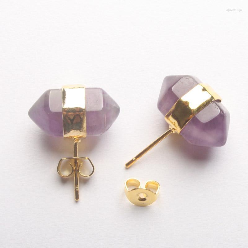 

Stud Earrings Charm 18X10MM Amethysts Clear Lapis Lazuli Rose Pink Quartz Opal Turquoises Faceted Bicone 1 Pair