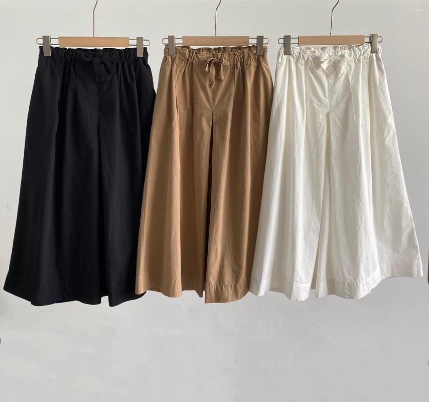 

Women' Pants 2023 Women Fashion Loose Casual Wide Leg A Pendulum Cotton And Linen Culottes 0523