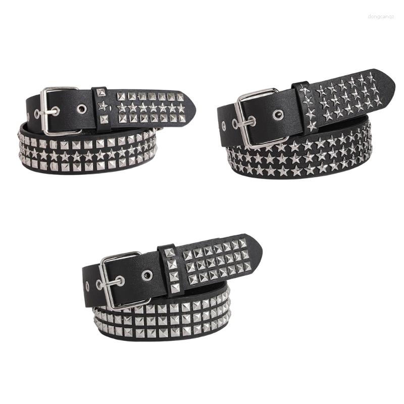 

Belts Fashion Girl Women Waist Belt With Studded Decors Casual Jeans Waistband, Three rows of square