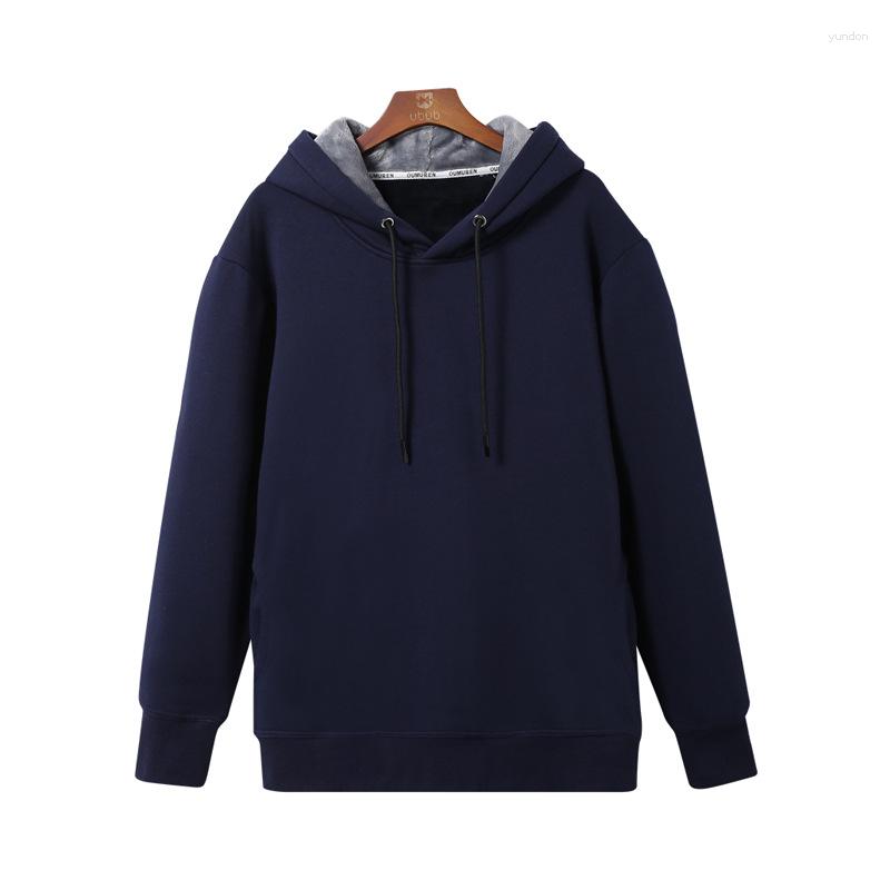 

Hunting Jackets Men Korea Style Round Collar Hooded Leisure Coat Loose Long-Sleeved Jacket Home Casual Hoody Velvet Warm Comfortable Sweater
