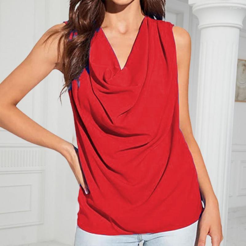 

Women's Blouses Women Summer Vest Solid Color Sleeveless Loose V Neck Pullover Daily Wear Baggy Camisole Lady Tank Top Female Clothes, Green