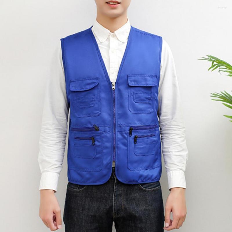 

Men's Vests Useful Volunteer Vest Anti-deformation Outdoor Solid Color Slim Fit Work Clothes Working Clothing, Black
