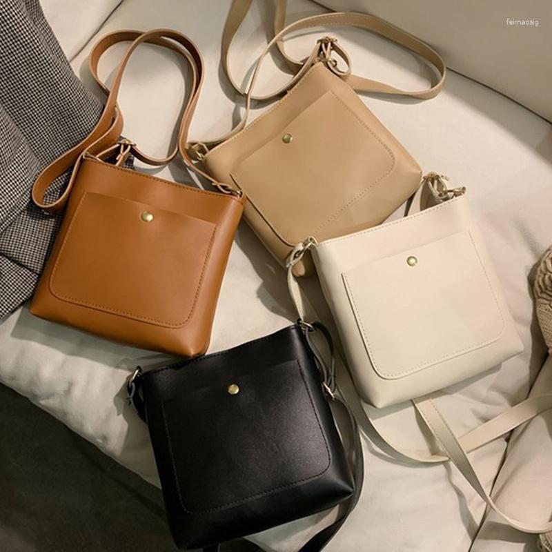 

Evening Bags Women Shoulder Solid Color PU Women's Bag Fashion Ladies Tote Handbags Bolso Mujer, Khaki