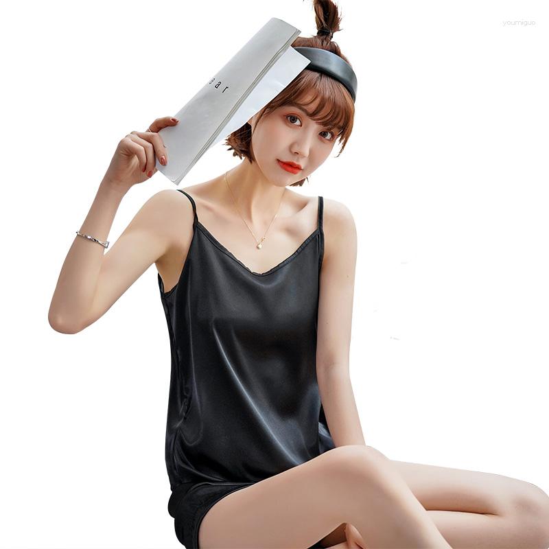 

Women's Sleepwear Summer Pajamas For Women Sling Sexy Nightwear Casual Soft Womens Silk Pyjamas Sleeveless Tops Short Pants, Hde1022