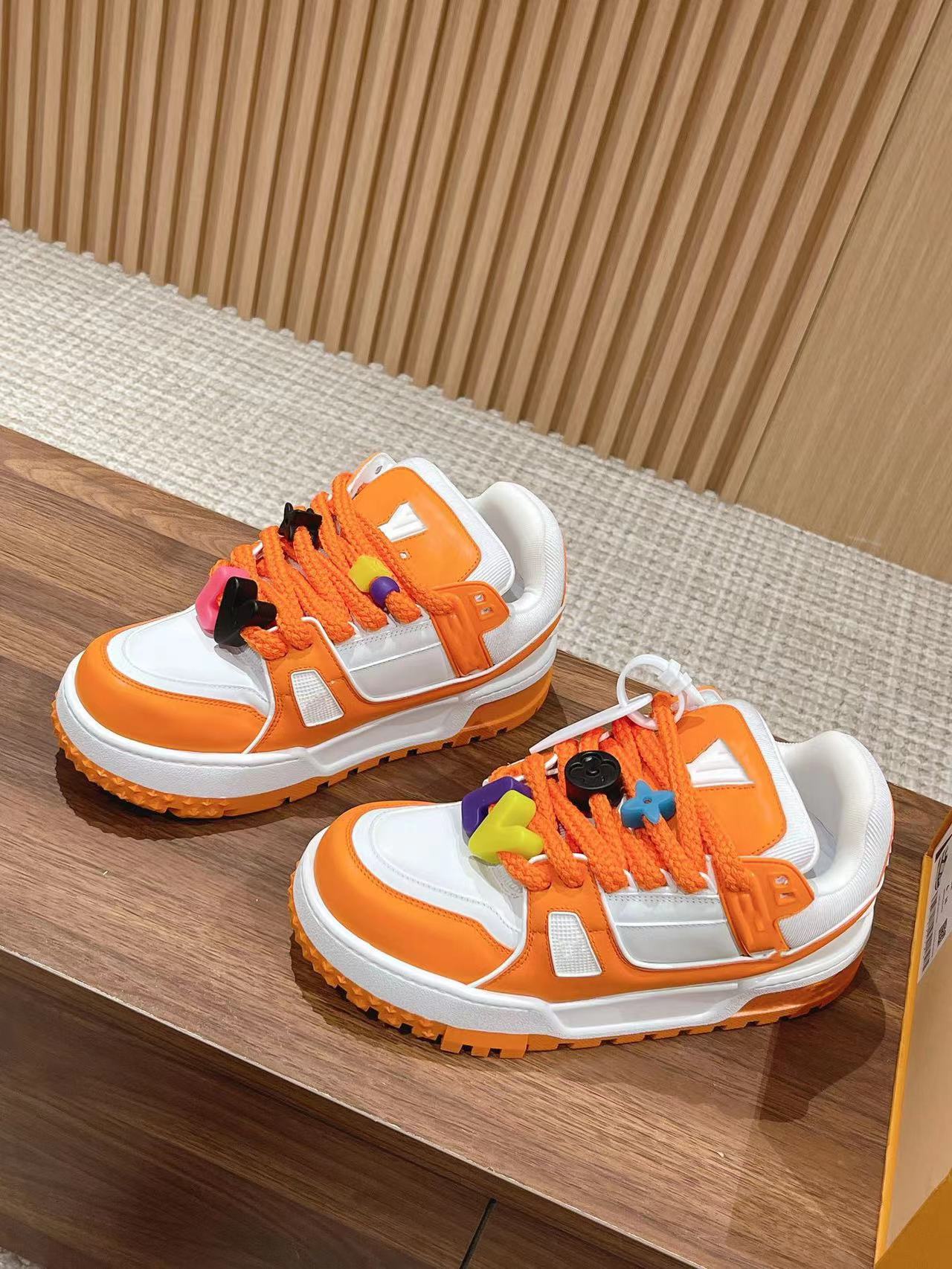 

2023 Designer Sneaker Virgil Trainer Casual Shoes Calfskin Leather Abloh White Green Red Blue Letter Overlays Platform TRAINER Sneakers 35-46