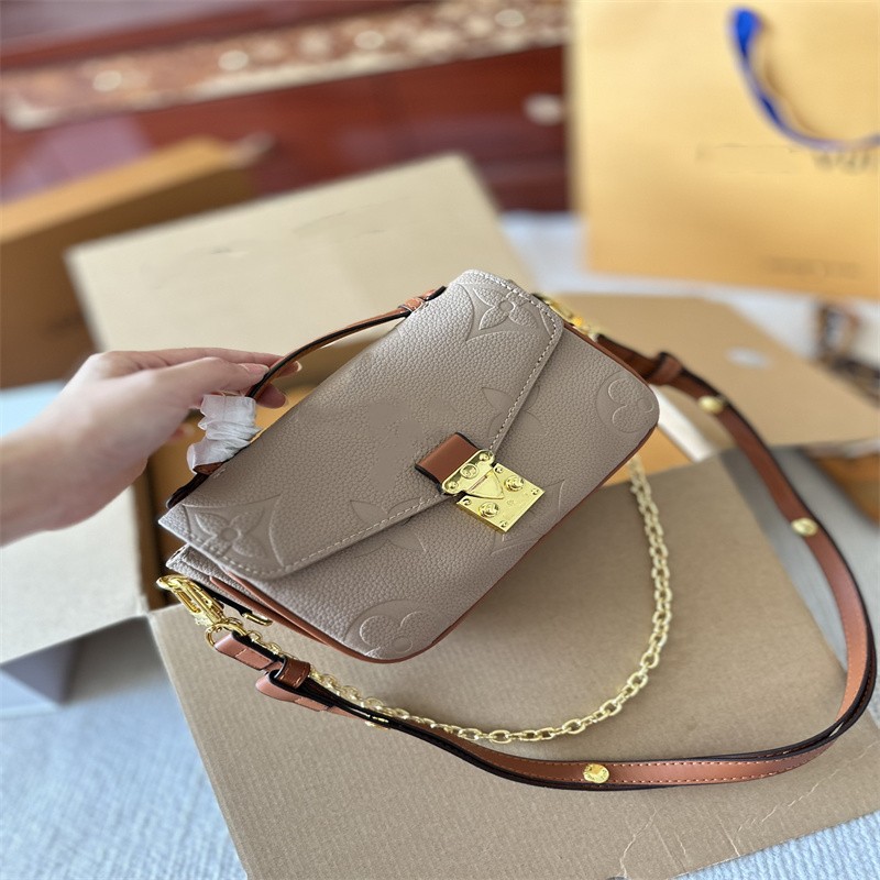 

Luxury famous brand women designer Shoulder bag gold chain bag Cross body womens handbag fashion crossbody bag purse flowers Shoulder Bags Dropshipping, Customize