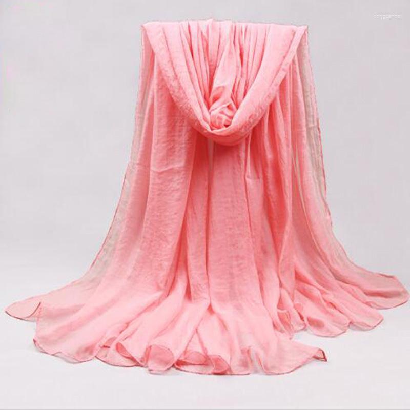 

Scarves Big Size 100 140 Women Scarf Vintage Ladies Solid Color Black Red White Warp Summer Women's Long Shawl