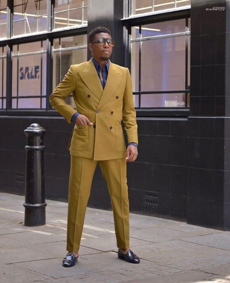 

Men's Suits Men's 2023 Latest Design Costume Homme 2 Pieces Men Fashion Slim Fit Groom Prom Tuxedos Blazer Masculino Wedding (Jacket, Gold