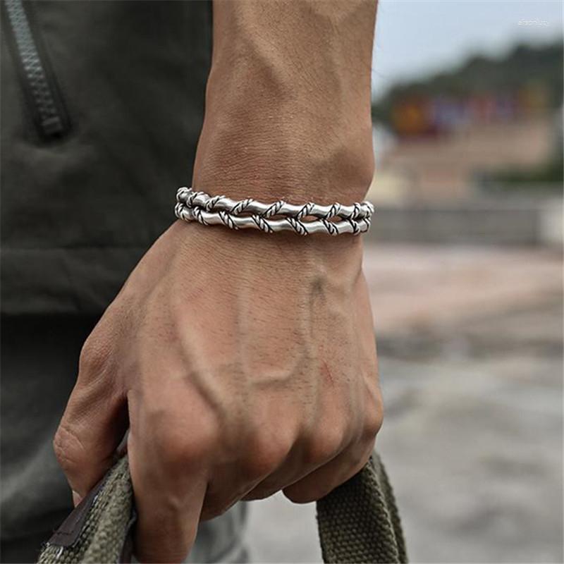

Charm Bracelets Vintage Tibetan Silver Double Layer Open For Men Women Party Jewelry Gift Sl348