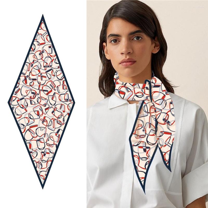 

Scarves Diamond Shape Silk Scarf Women Hijab Headscarf Fashion Women's Neck Shawl 2023 Horse Saddle Printing