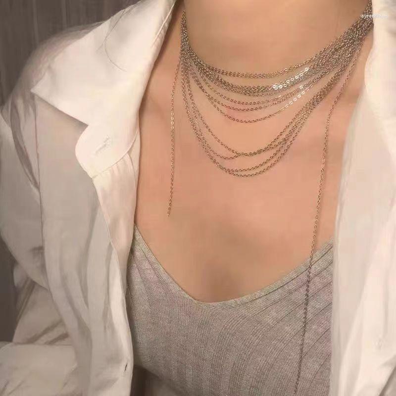 

Chains Scattered Starry Exaggeration Modern Luxury Banquet Style Multi Layer Tassel Necklace